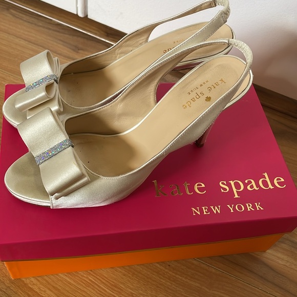 Kate Spade Cream Slingback Heels - Picture 3 of 5